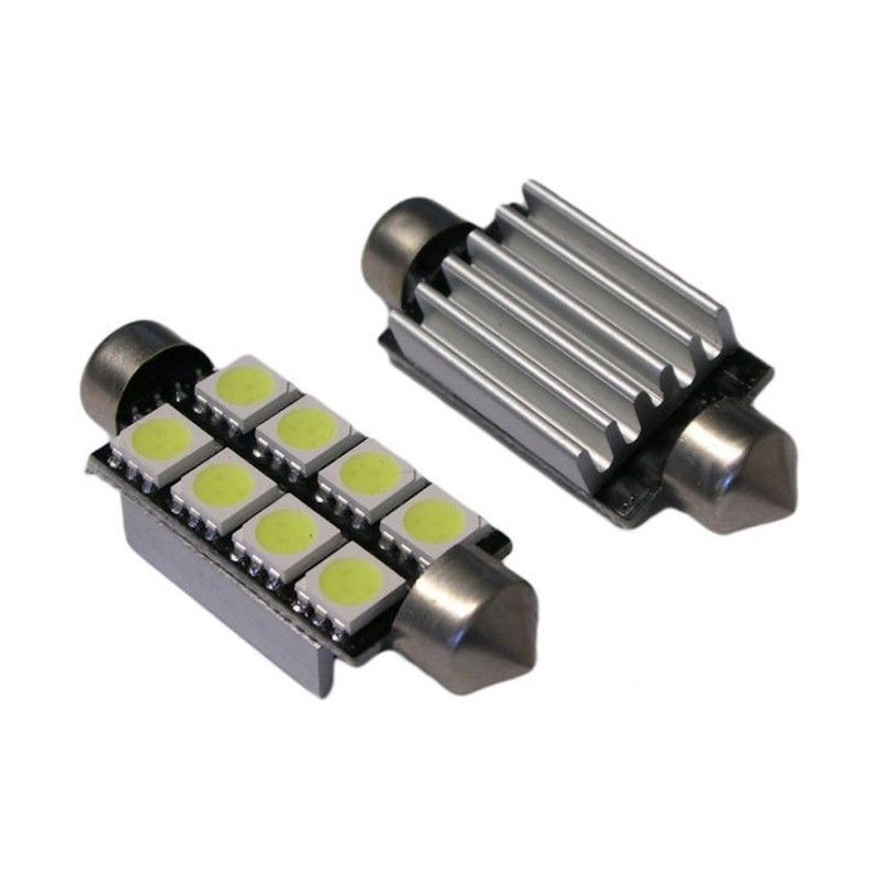 FWS LAMPADE CANBUS 8 LED SMD LAMPADINE A SILURO AUTO LUCE BIANCO GHIACCIO