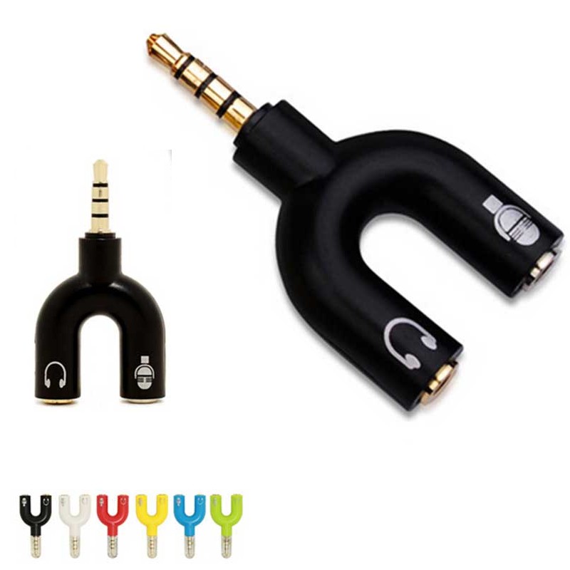 SPLITTER CUFFIA MICROFONO SDOPPIATORE HEADPHONE AUDIO JACK 3.5 MM SMATPHONE PC