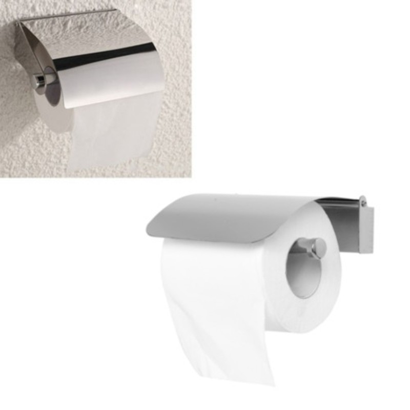 PORTAROTOLO CARTA IGIENICA PER BAGNO PORTA ROTOLO IN ACCIAIO DA PARETE