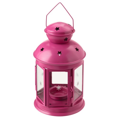 PORTACANDELE LANTERNA FUXIA PORTACERI LUMINI INTERNO ED ESTERNO CANDELABRO CERI