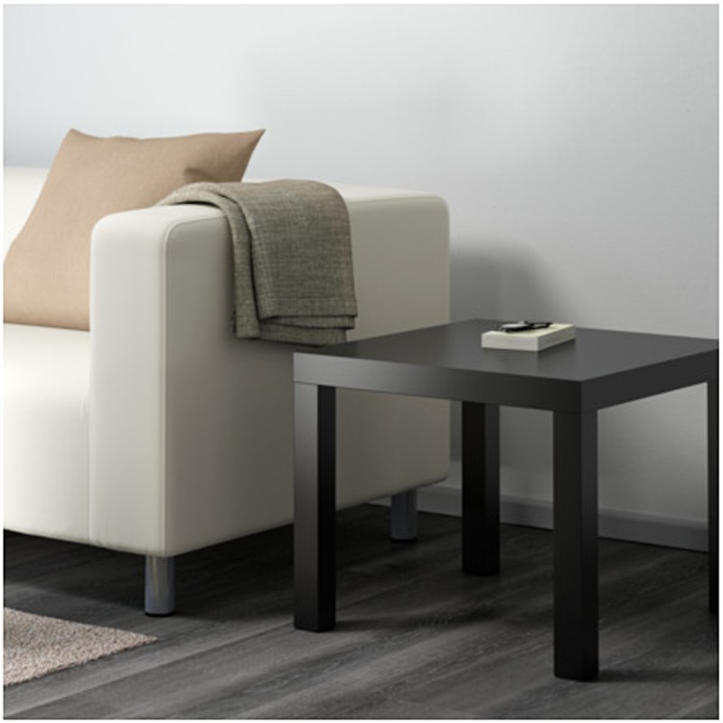 TAVOLINO IN LEGNO LACK 55 X 55 TAVOLO NERO DA SALOTTO