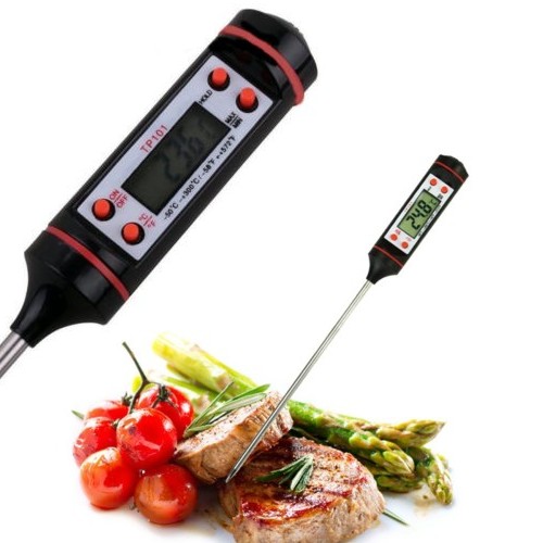 TERMOMETRO DIGITALE A SONDA IN ACCIAIO MISURA TEMPERATURA ALIMENTI LIQUIDI
