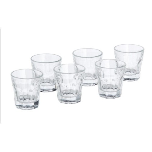 SET 6 BICCHIERINI VETRO TRASPARENTE TAZZINE DA CAFFE SCOTCH BRANDY LIQUORE