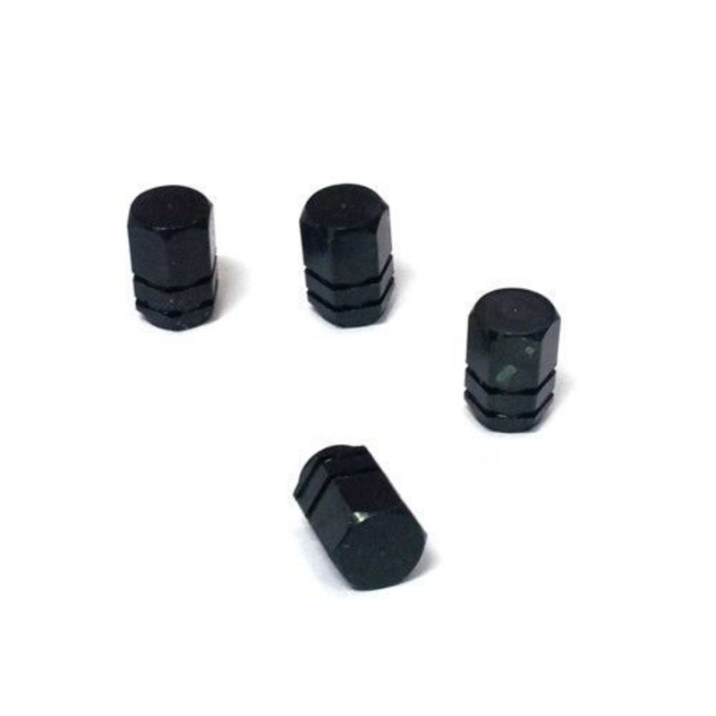 SET 4 COPRI VALVOLA AUTO MOTO TUNING TAPPI COPRIVALVOLA NERI PER CERCHI