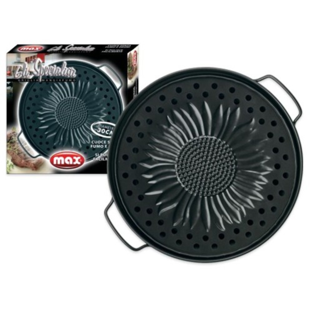 PENTOLA MANGIAFUMO BISTECCHIERA ANTIADERENTE 30CM GRIGLIA CUOCE SENZA ODORI
