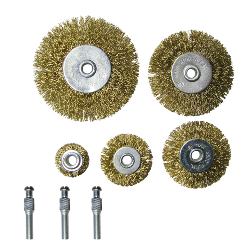 Set 5 Spazzole In Metallo Spazzola Circolare Per Trapano Drimmel Smerigliatrice