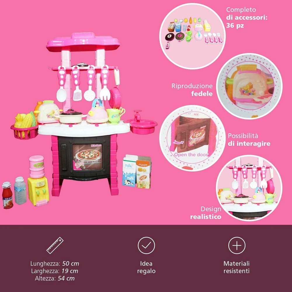 Cucina Per Bambini Con Luci E Suoni Giocattolo Bimbi Chef Mini Kitchen