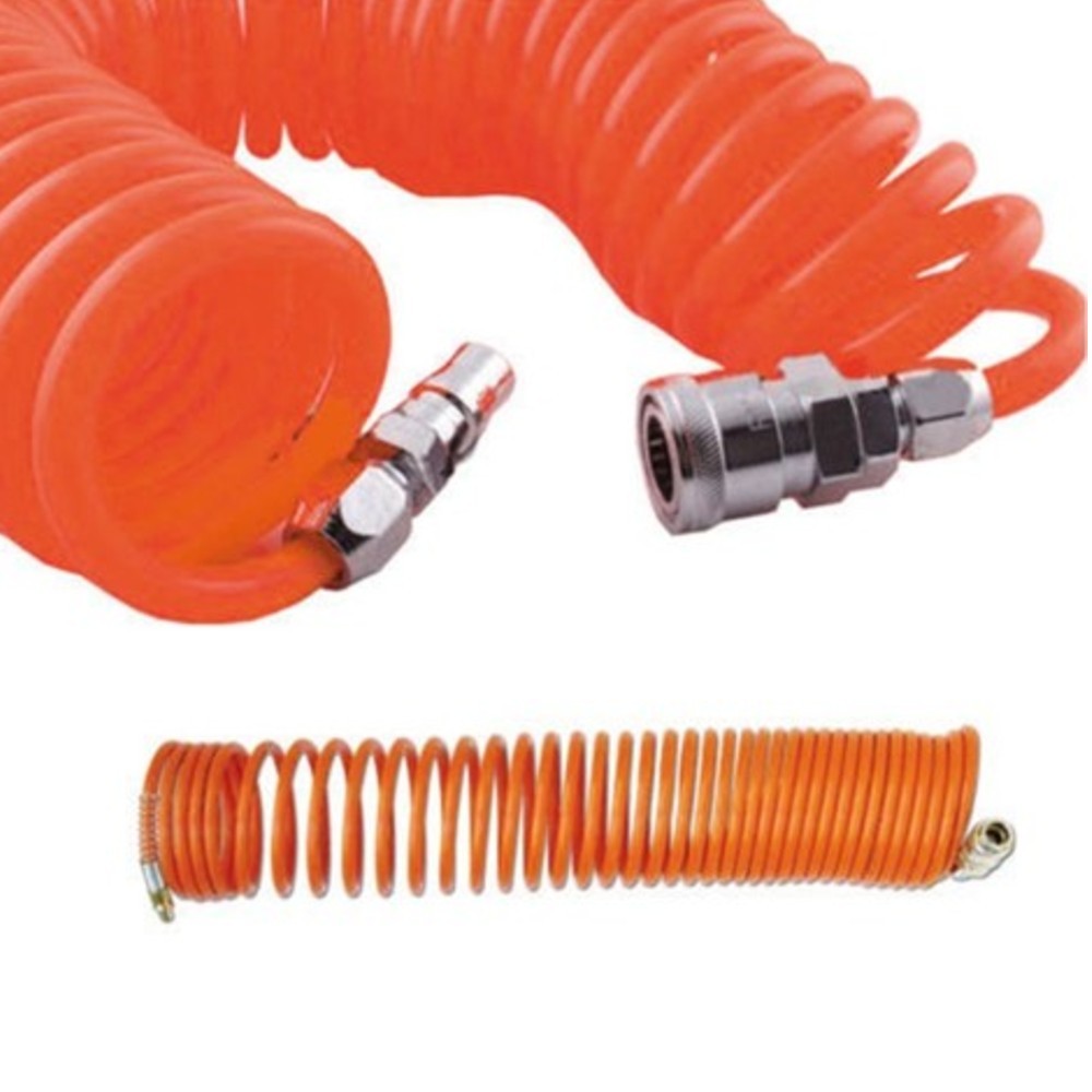 Prolunga aria compressa 5 Mt Aspirale Attacco Rapido Maschio Femmina Tubo Compressore