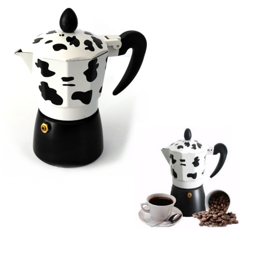 Caffettiera 1 Tazza Macchina Da Caffe Espresso Moka Express Mucca Mukka Coffee