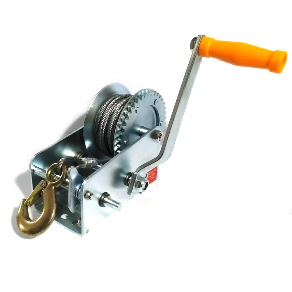 FAST WORLD SHOPPING ® Paranco Manuale Gancio Traino 2000 Lbs 900 Kg Verricello Montacarichi Cavo In Acciaio