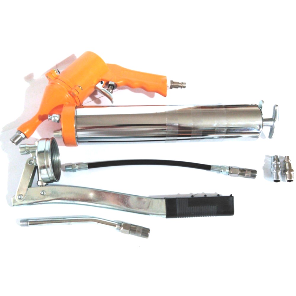 INGRASSATORE ARIA COMPRESSA 400CC PISTOLA GRASSO POMPA PNEUMATICA E MANUALE