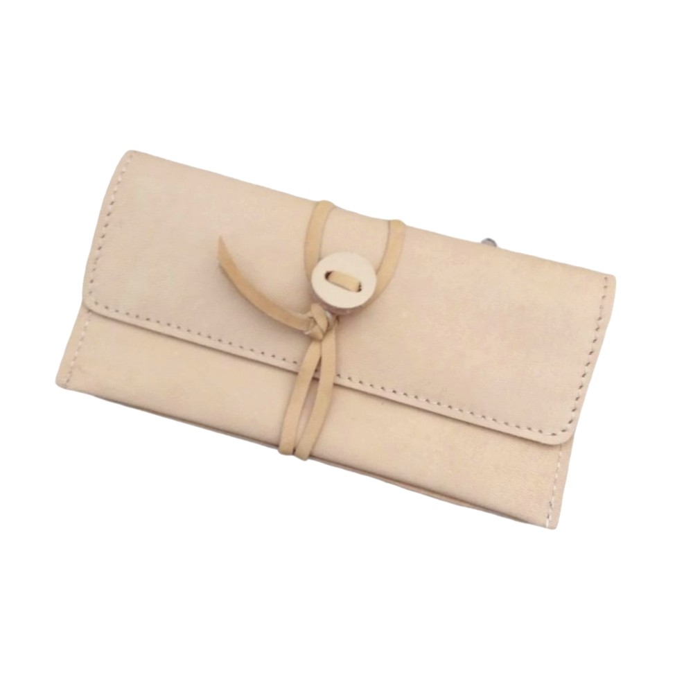FAST WORLD SHOPPING ® Portatabacco In Vera Pelle Borsello Made In Italy Colore Beige Porta Tabacco Cartine Accendino Filtri