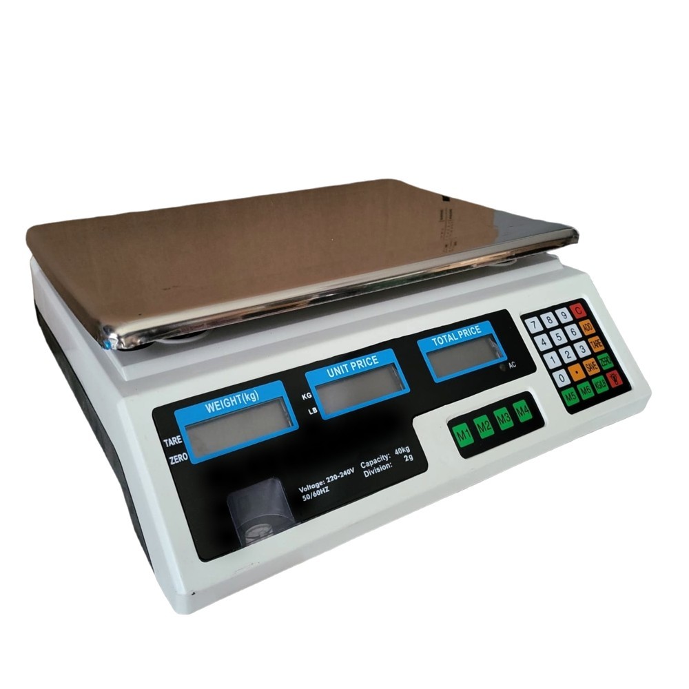 BILANCIA DIGITALE LCD 40 KG. DISPLAY RETROILLUMINATO STADERA RICARICABILE