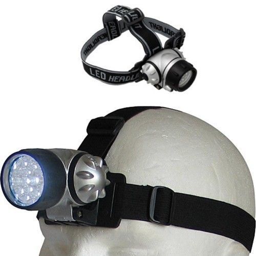 LAMPADA DA TESTA TORCIA FRONTE 7 LED BIANCHI LUCE BATTERIE PESCA SPORT EMERGENZA