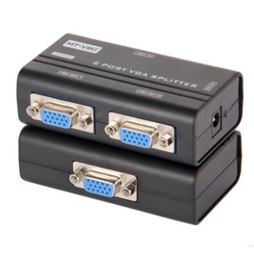 SPLITTER VGA 250MHZ SDOPPIATORE SEGNALE 2 PORTE MONITOR TV PROIETTORE PC