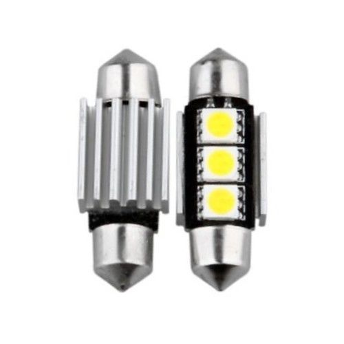 FWS COPPIA LAMPADE 3 LED SMD LAMPADINE CANBUS A SILURO AUTO LUCE BIANCO GHIACCIO