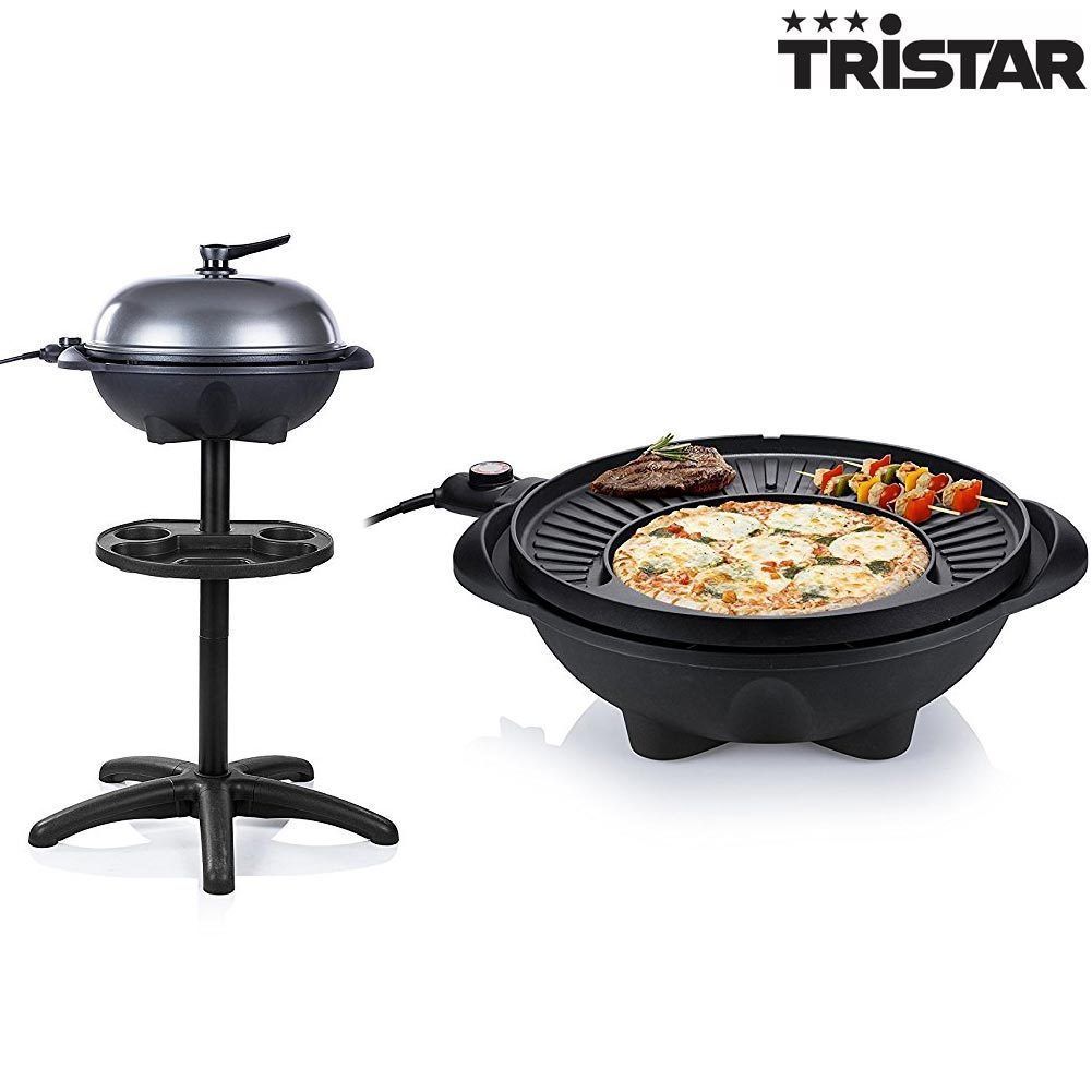 BARBECUE DA TAVOLO BRACIERE ELETTRICO 1500W CON SUPPORTO 72 CM ANTIADERENTE NERO