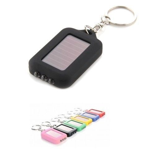 FWS PORTACHIAVI TORCIA A 3 LED PANNELLO SOLARE PORTA CHIAVI RICARICABILE LUCE