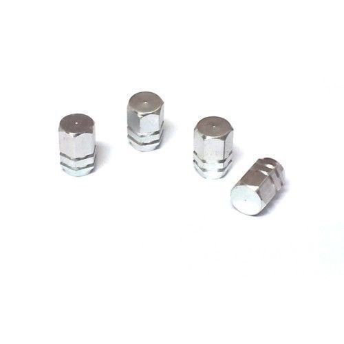 SET 4 COPRIVALVOLA ALLUMINIO GRIGIO AUTO MOTO TAPPI COPRI VA