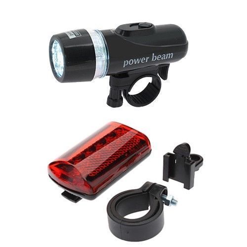 FWS LUCE PER BICI LAMPADA SICUREZZA BICICLETTA 5 LED CON FANALINO 5 LED