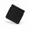 Portamonete Uomo Donna Vera Pelle Colore Nero Made in Italy Molla Snap