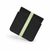 Portamonete Uomo Donna Vera Pelle Colore Nero e Verde Made in Italy Molla Snap